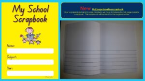 My School Scrapbook (Yellow) half page baselines 330mm x 240mm