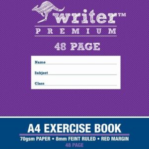 EXERCISE BOOK WRITER PREMIUM A4 8MM RULED + MARGIN STAR 48PG