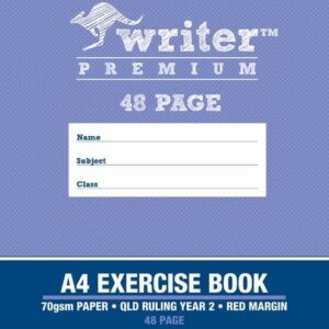 EXERCISE BOOK WRITER PREMIUM A4 QLD YR2 RULED + MARGIN POLICE CAR 48PG
