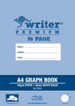 GRID BOOK 70GSM WRITER PREMIUM A4 96PG 10MM HAT