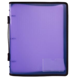 BINDER BUDDY PROTEXT A4 3 RING 25MM WITH ZIPPER/HANDLE PURPLE