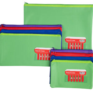 PENCIL CASE SCHOOLPRO 375X264MM NAME LARGE GREEN