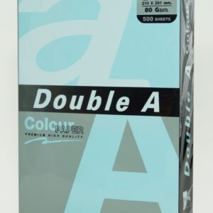 COPY PAPER DOUBLE A A4 80GSM PASTEL COLOUR OCEAN BLUE PK 500